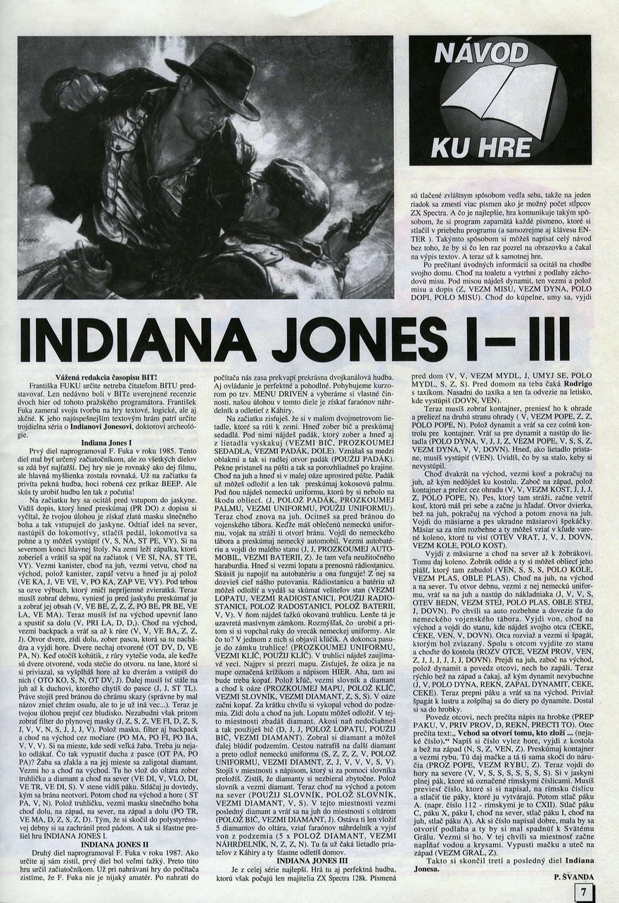 Indiana Jones I-III, Návod
