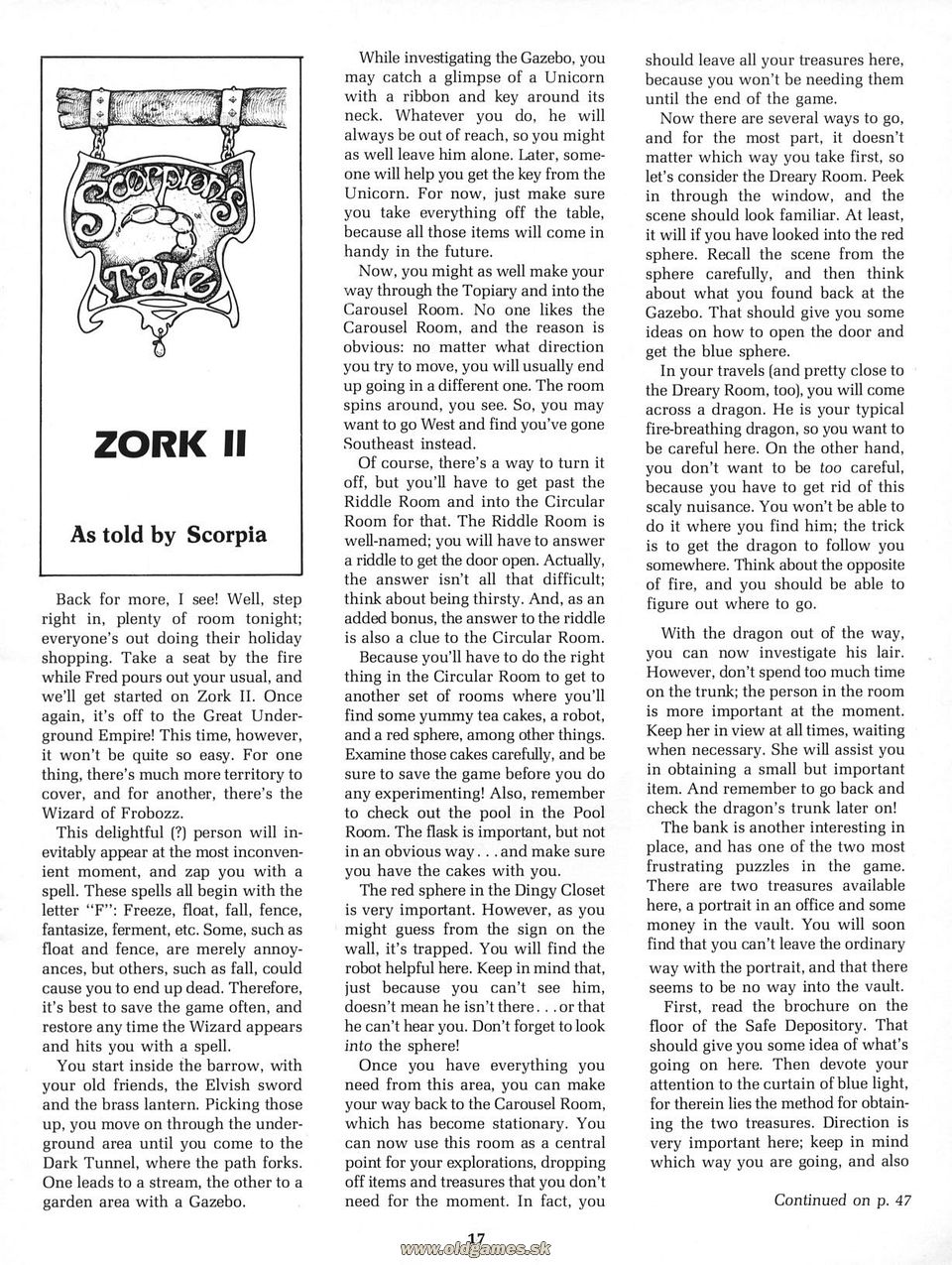 Scorpion's Tale: Zork II