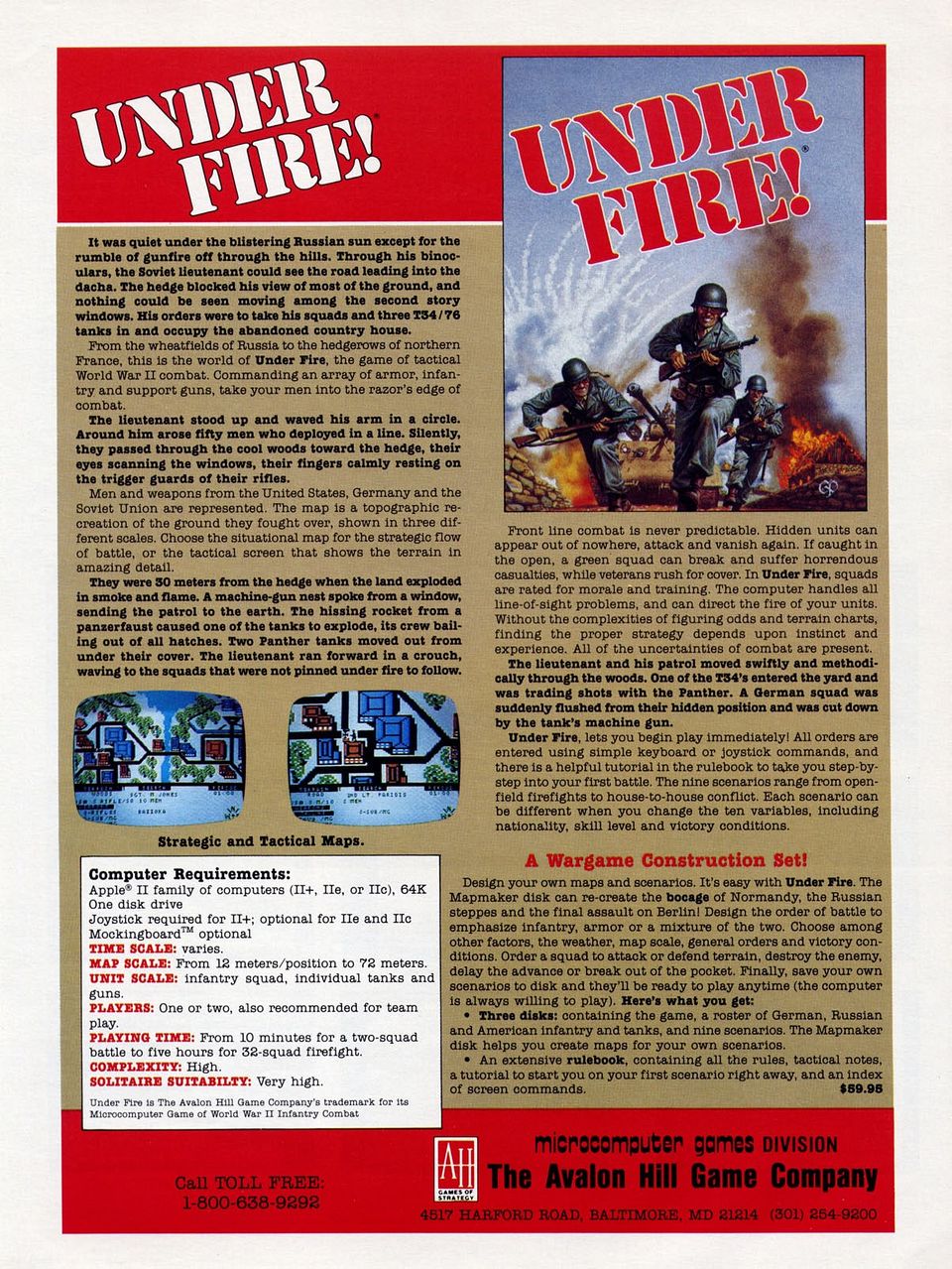 Ads: Avalon Hill - Under Fire!