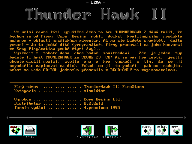 ThunderHawk II: Firestorm (Demo)