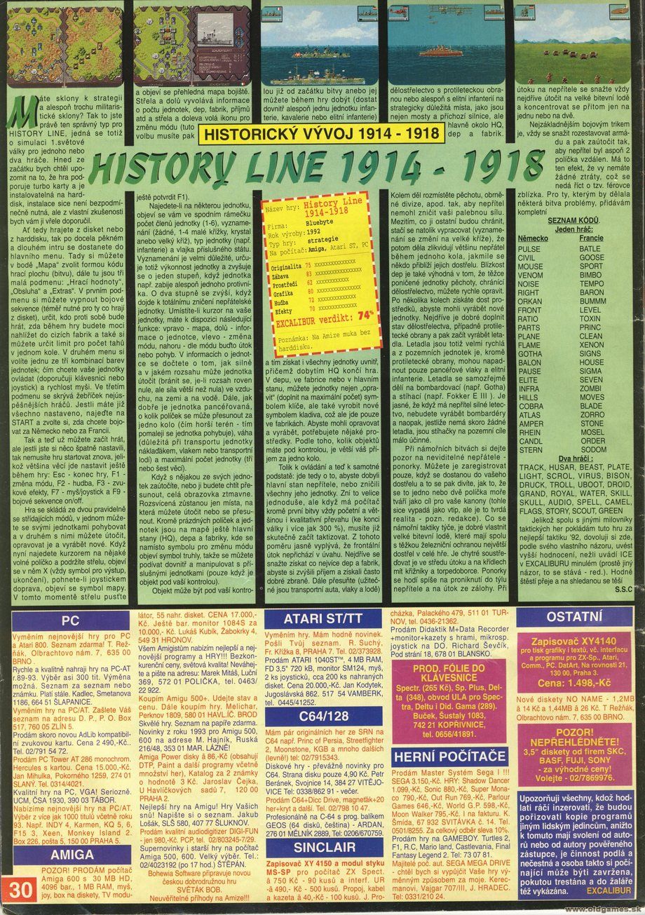 History Line 1914-1918, Návod