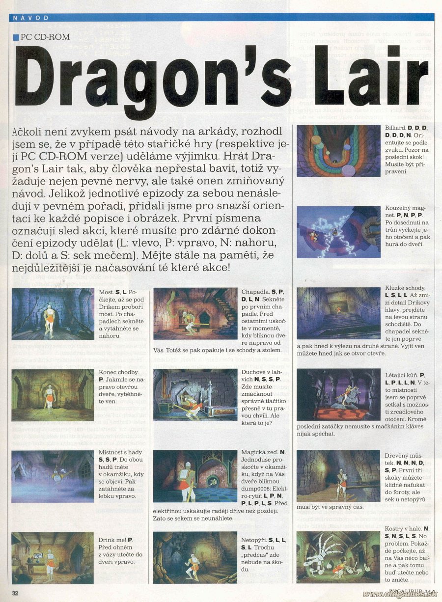 Dragon's Lair, Návod