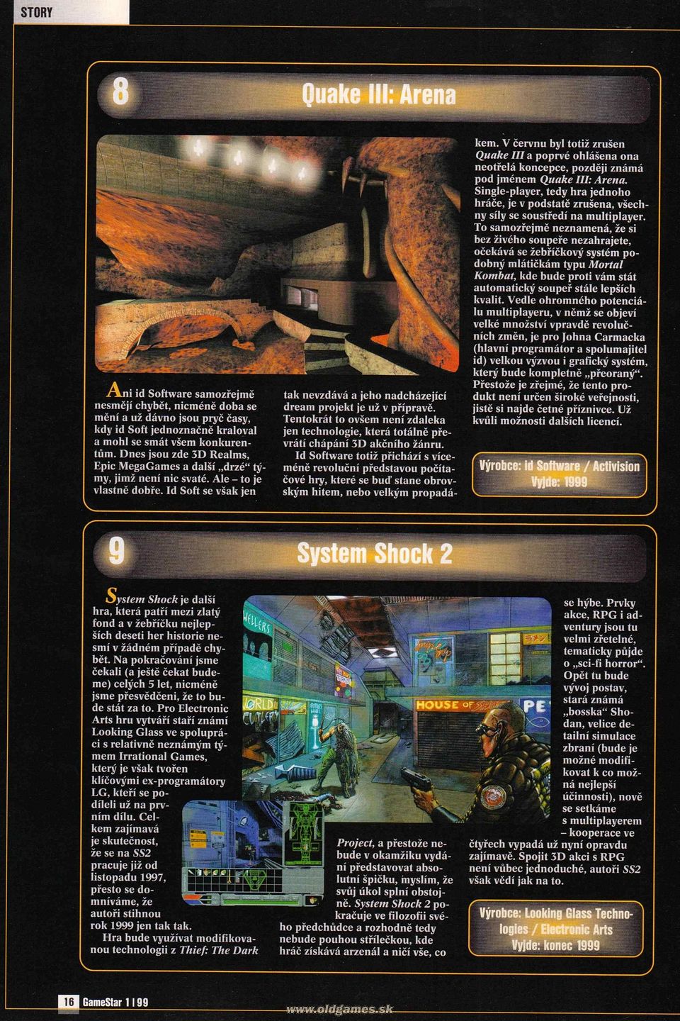 1999 Top 10 - Quake III: Arena, System Shock 2