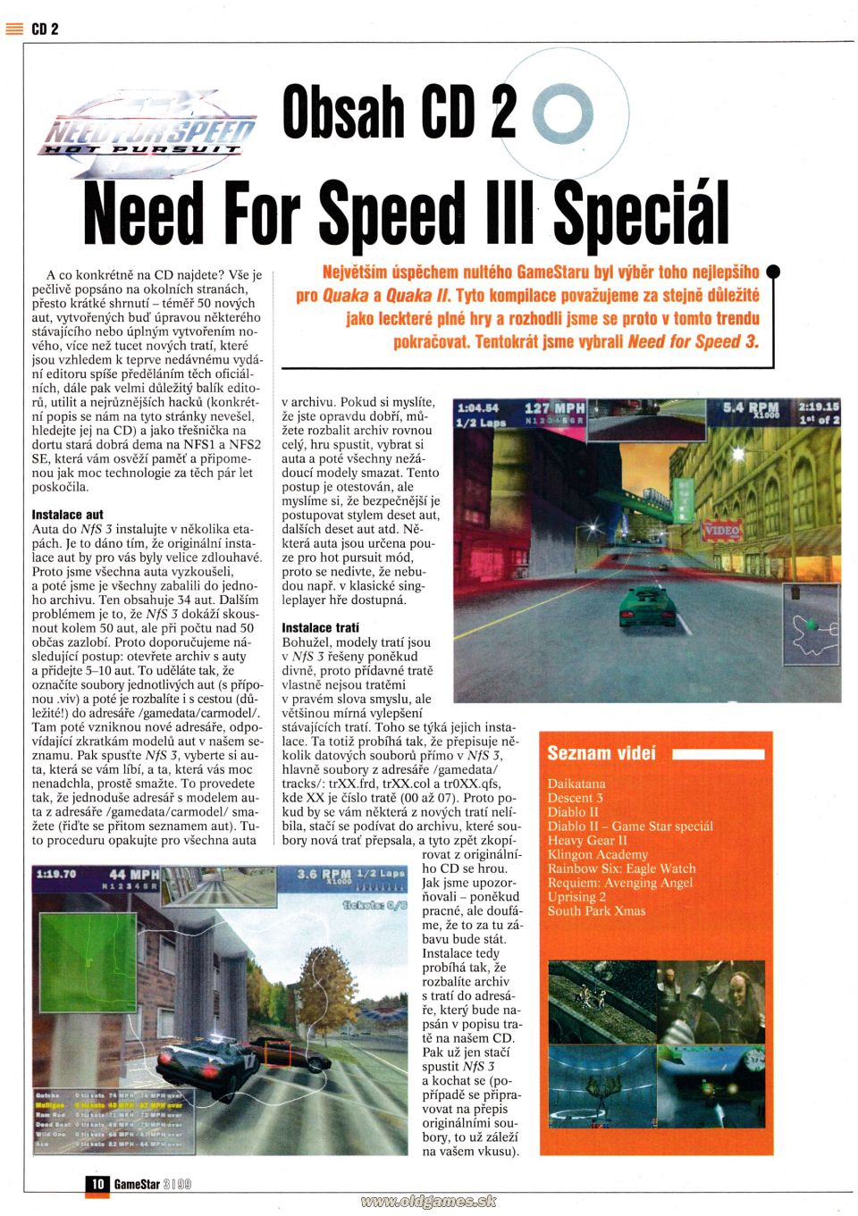 Obsah CD 2, Need for Speed III Speciál