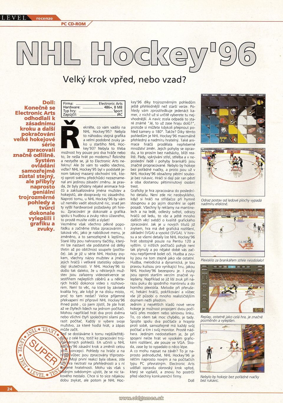 NHL Hockey `96