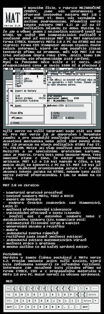 MAT v2.0, Software - Preview