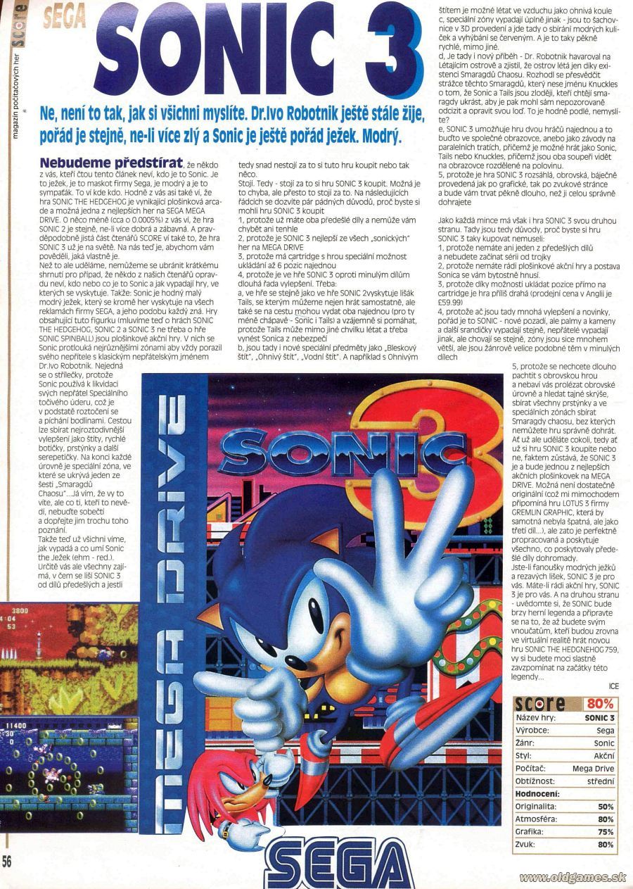 Sonic 3, Sega