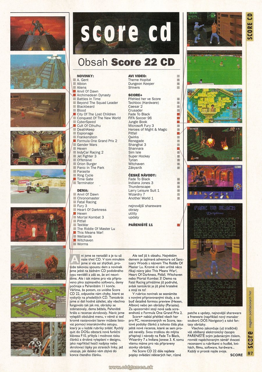 Obsah, Score CD