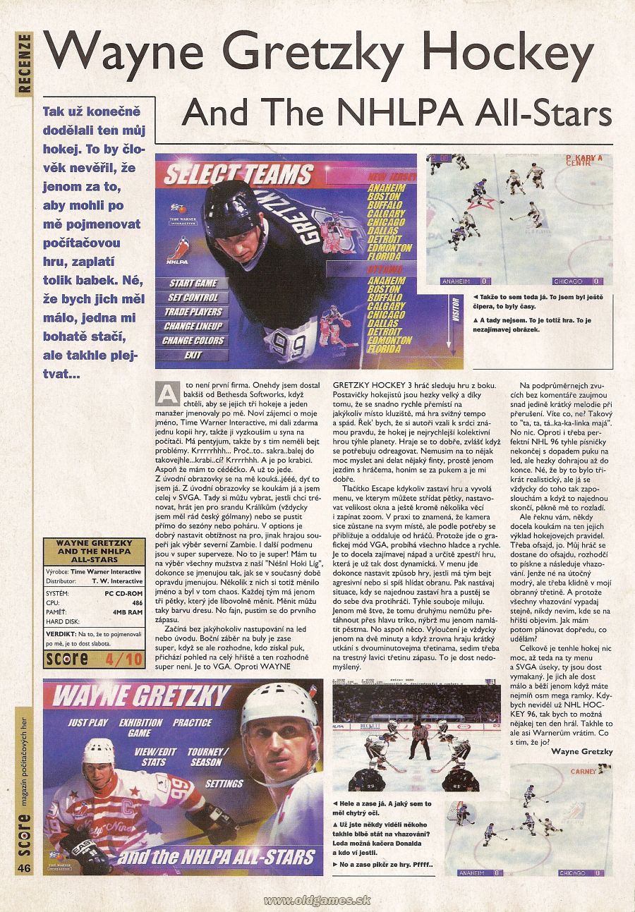 Wayne Gretzky Hockey and the NHLPA All-Stars
