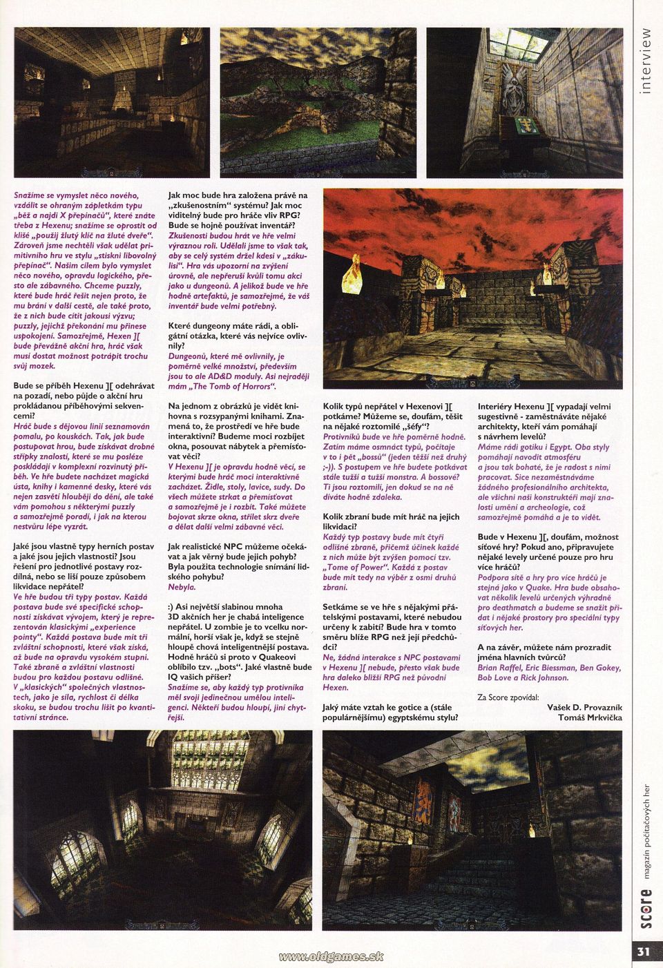 Interview: S Raven o Hexen II, hrách a tak vůbec...