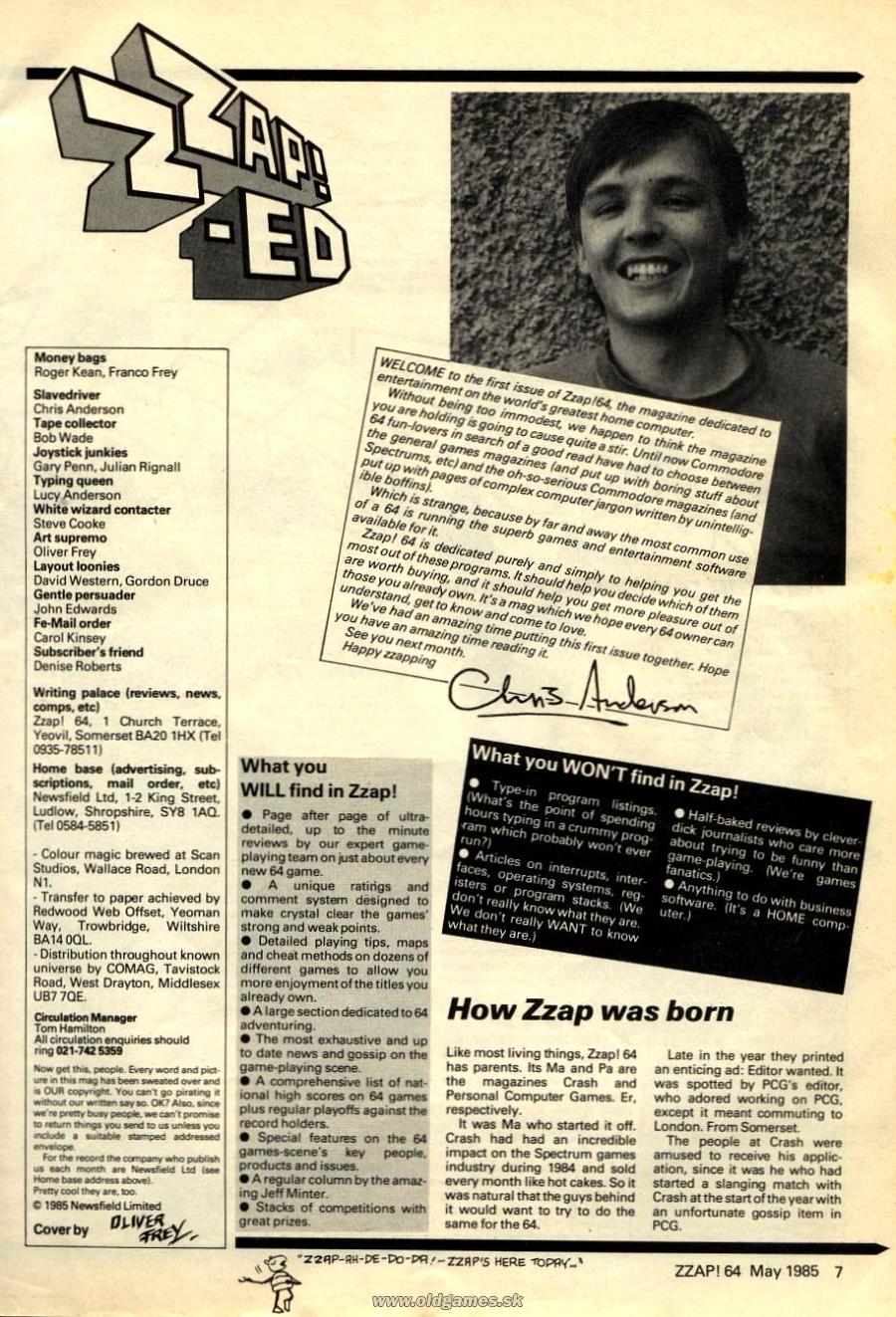 Zzap ED, Welcome