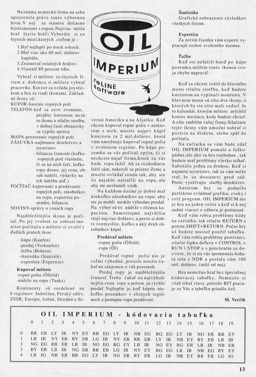 Oil Imperium, Návod