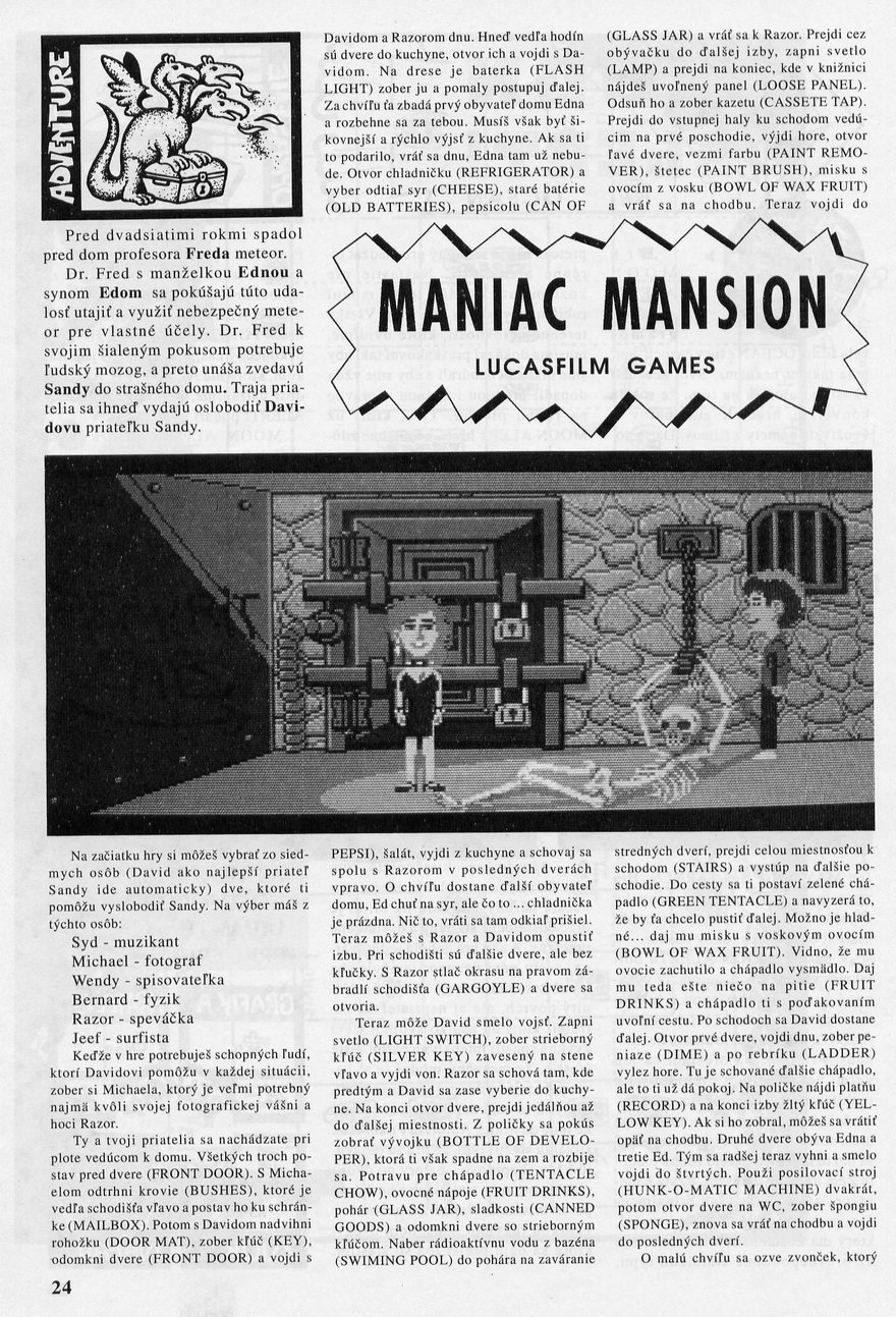 Maniac Mansion, Návod