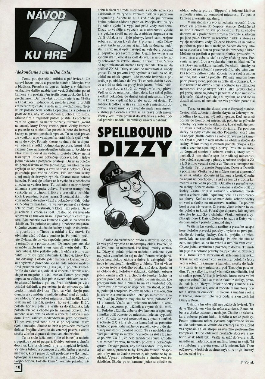 Spellbound Dizzy, Návod
