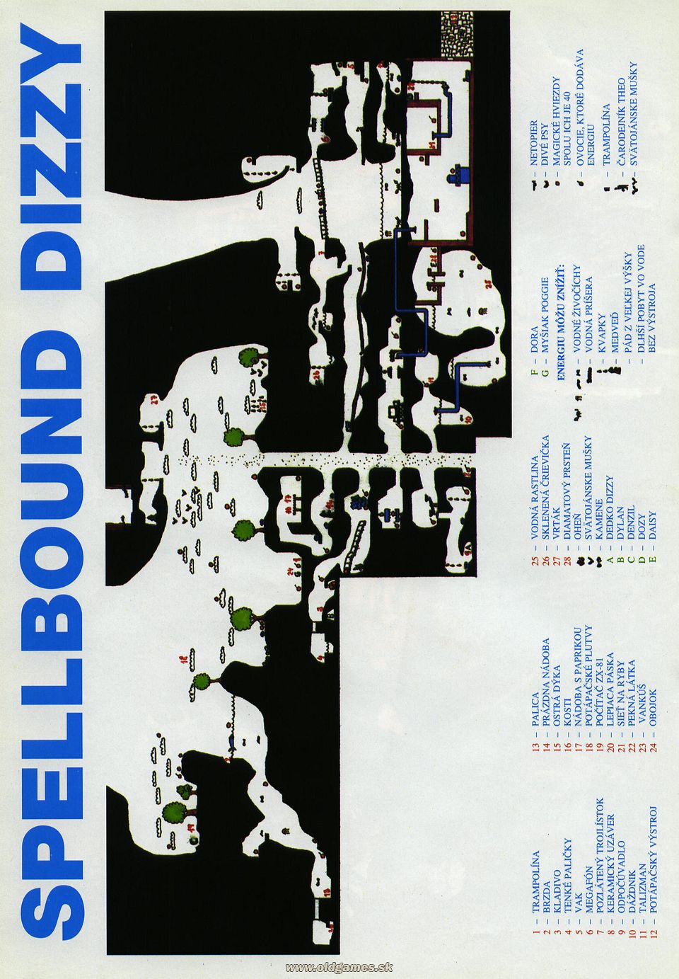 Spellbound Dizzy, Mapa