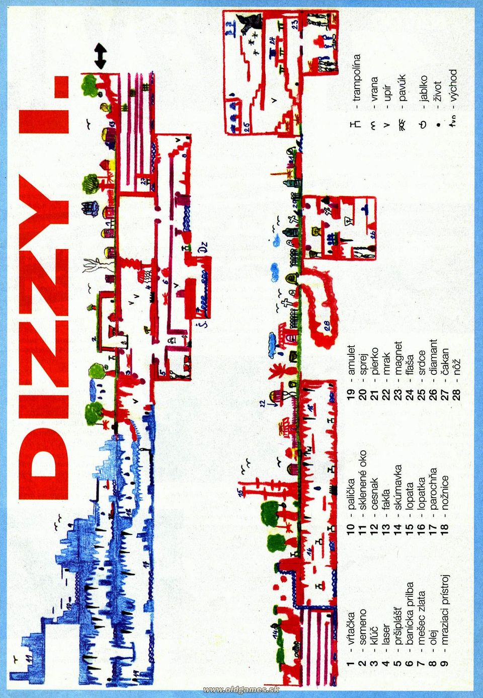 Dizzy 1, Mapa