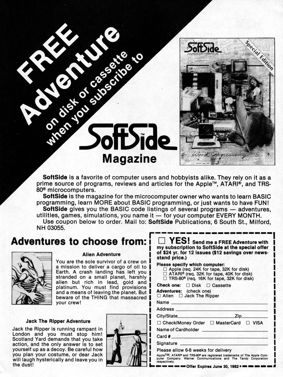 Advertisement: SoftSide Magazine