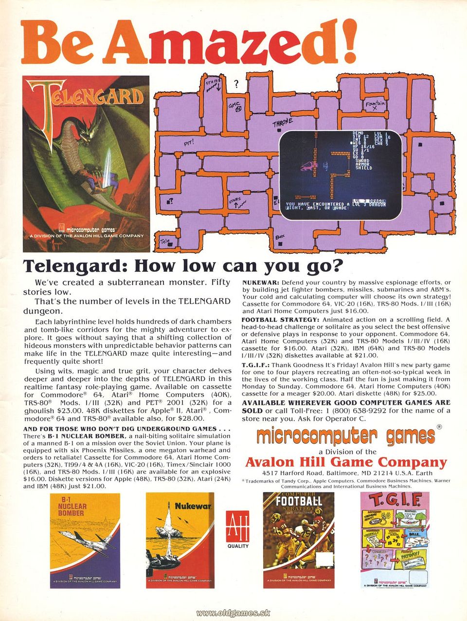 Advertisement: microcomputer games