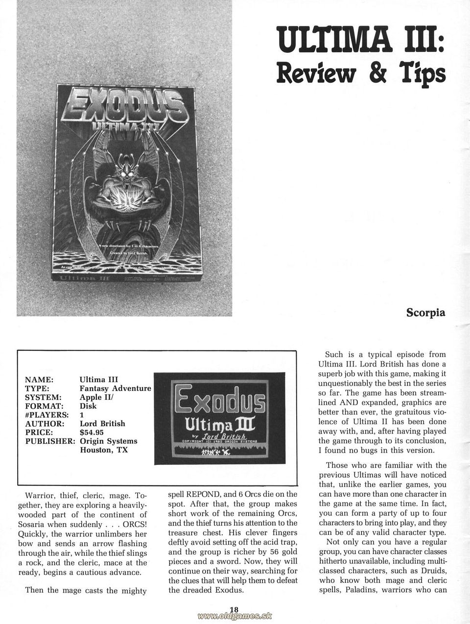 Ultima III: Review & Tips
