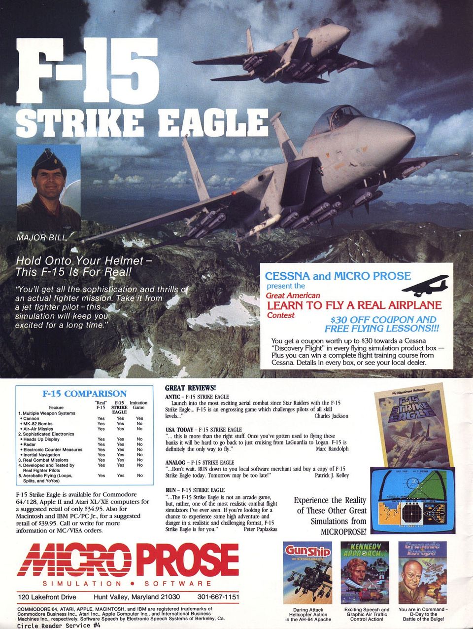 Ads: MicroProse - F-15 Strike Eagle