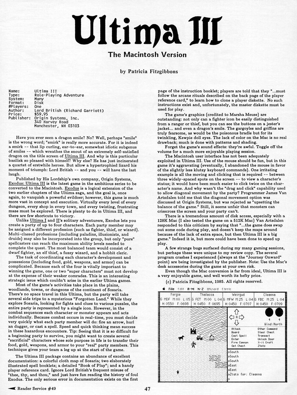 Ultima III: The Macintosh Version