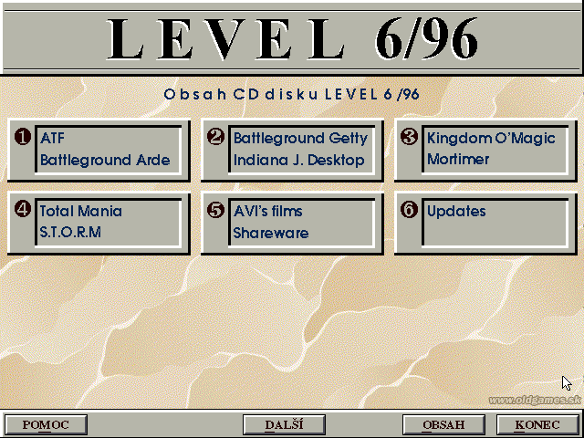 Level CD 6/96 - Obsah