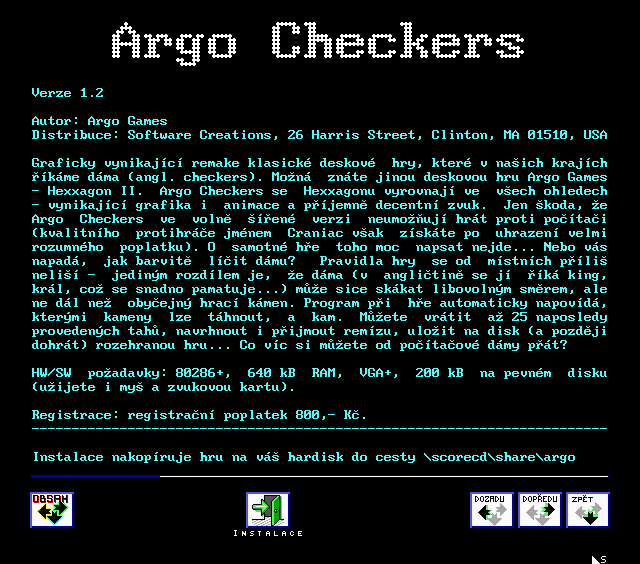 Argo Checkers - Shareware v1.2