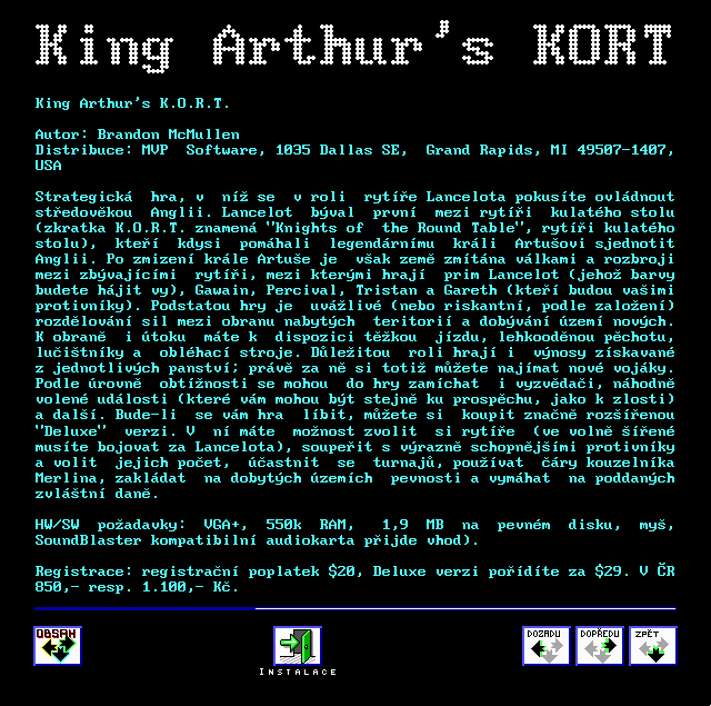 King Arthur's K.O.R.T. - Shareware