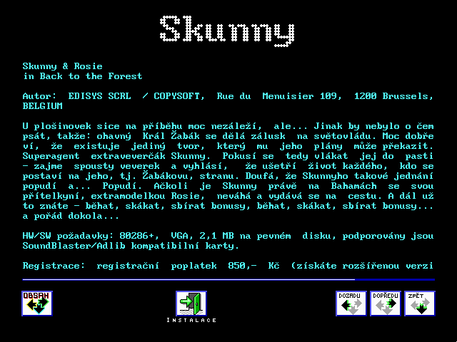 Skunny & Rosie in Back in the Forest - Shareware