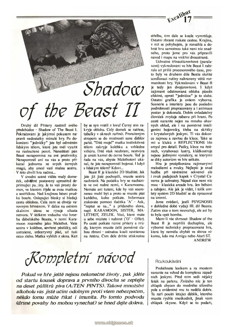 Shadow of the Beast 2, Návod