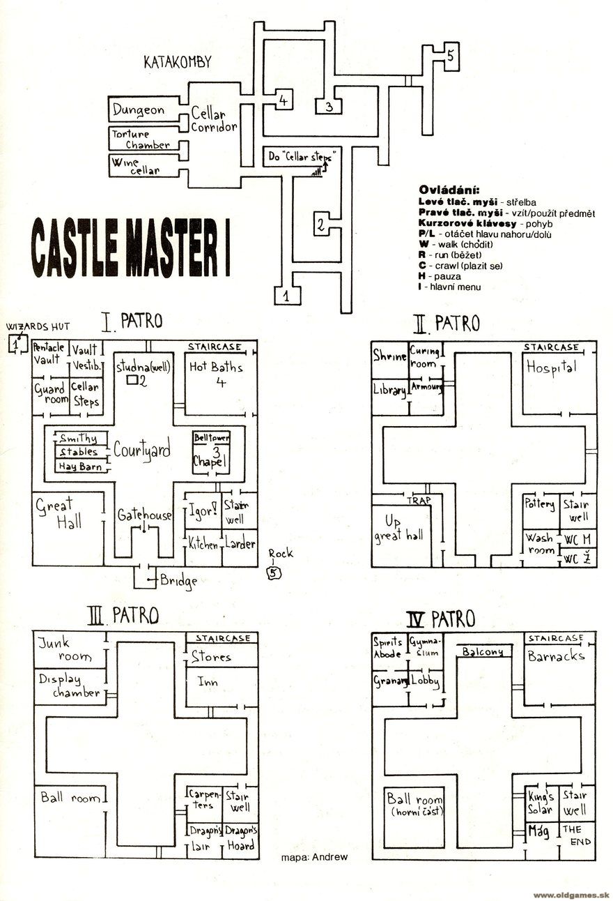 Castle Master 1, Mapy