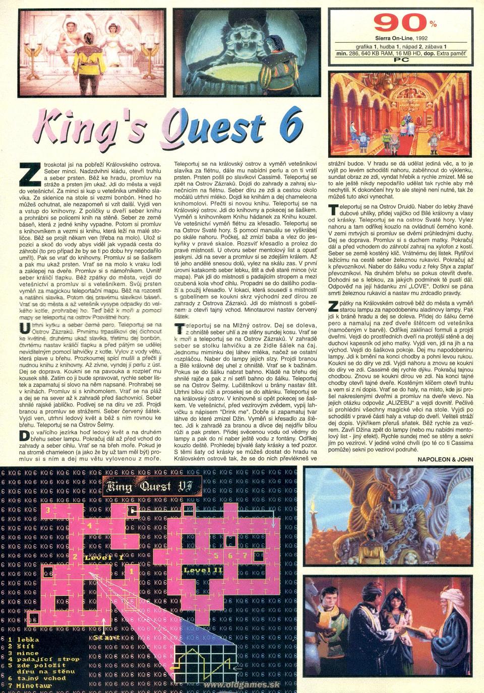 Kings Quest 6, Návod, Mapa