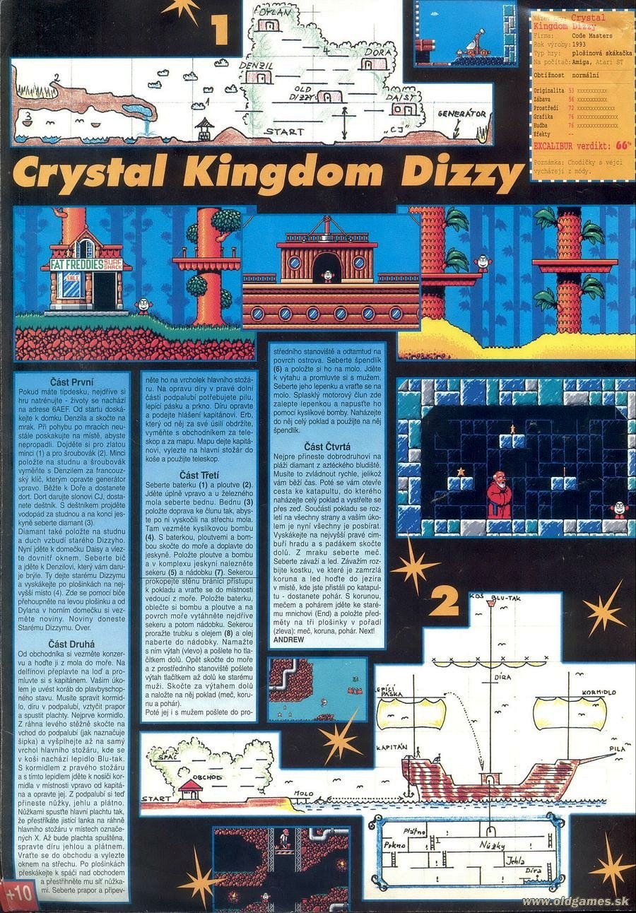 Crystal Kingdom Dizzy, Návod, Mapy