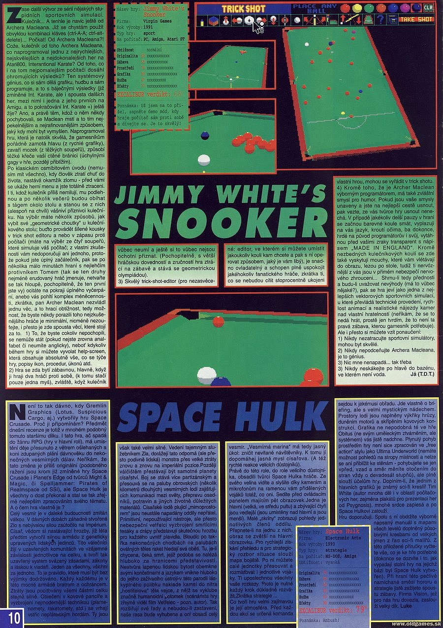 Jimmy White's Snooker, Space Hulk