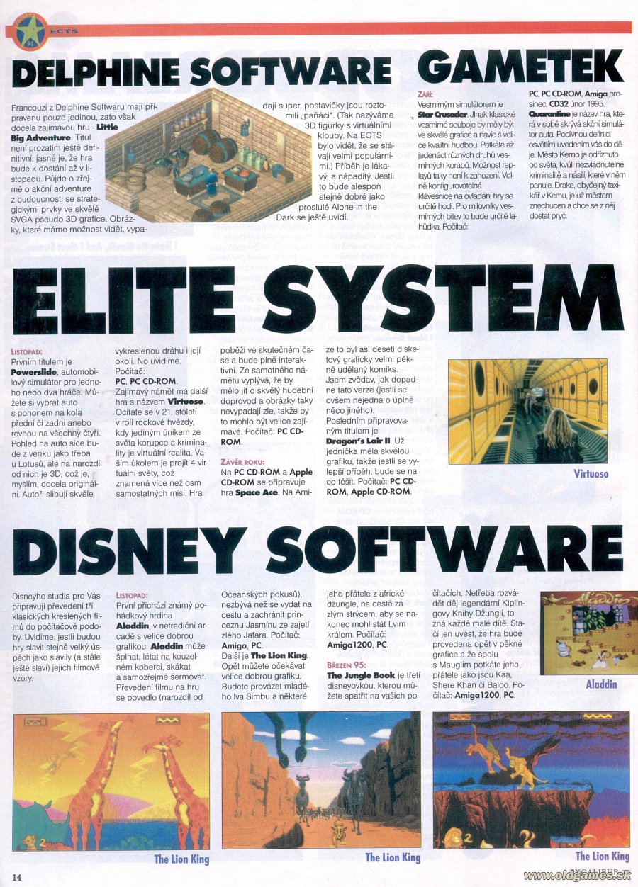 Delphine, Gametek, Elite Systems, Disney
