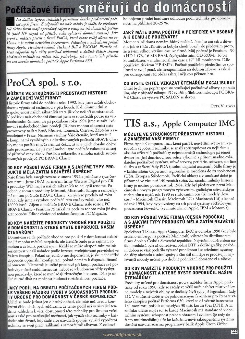 Počítačové firmy: ProCA, Apple