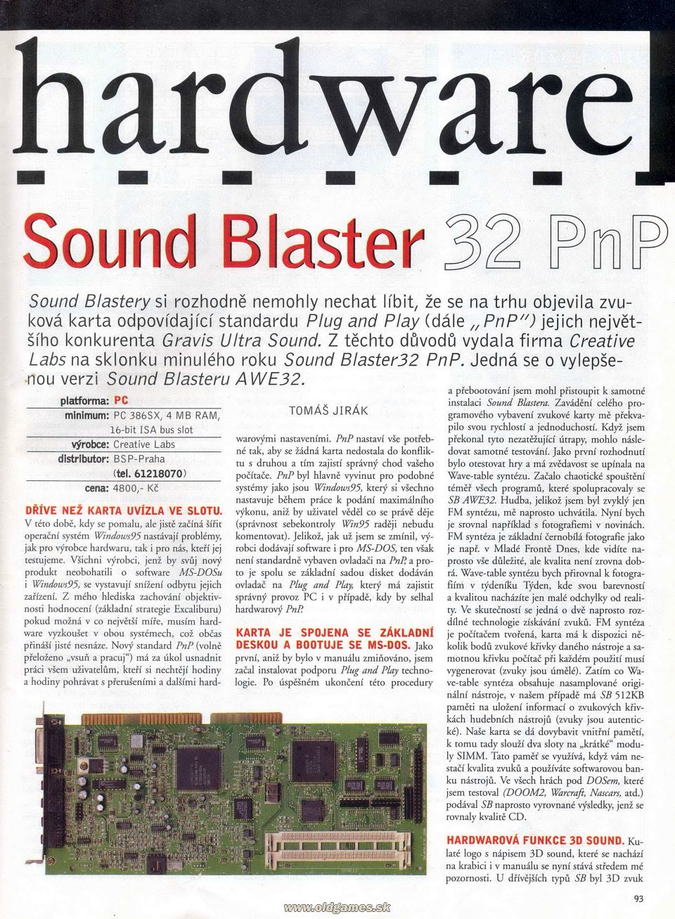 Hardware: Sound Blaster 32 PnP