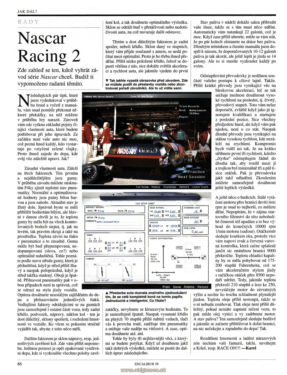 Rady: Nascar Racing