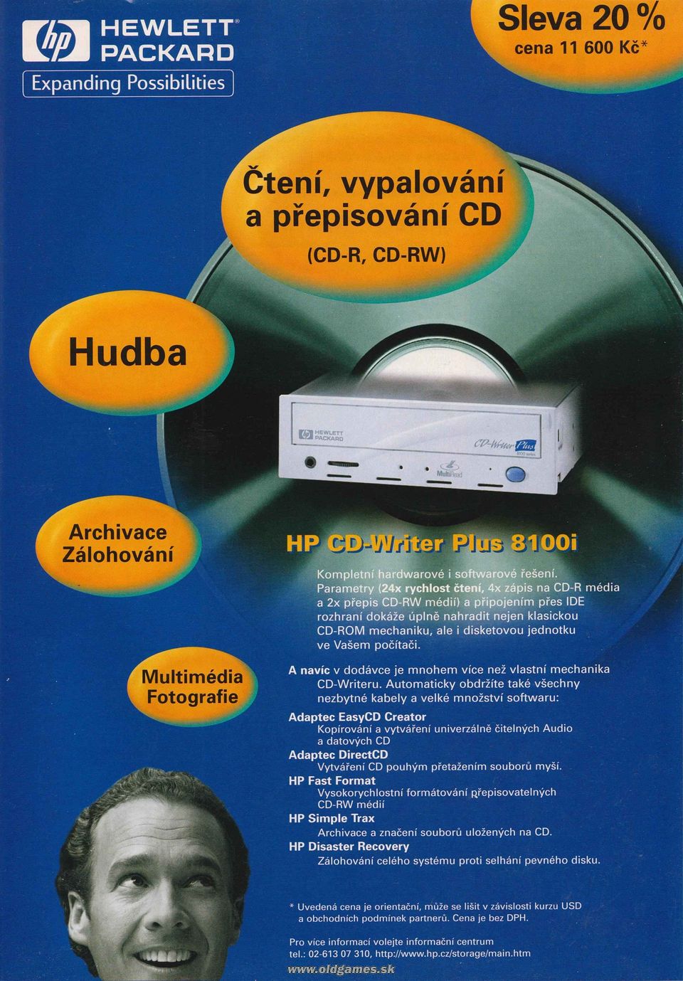 reklama - HP CD-Writer Plus 8100i