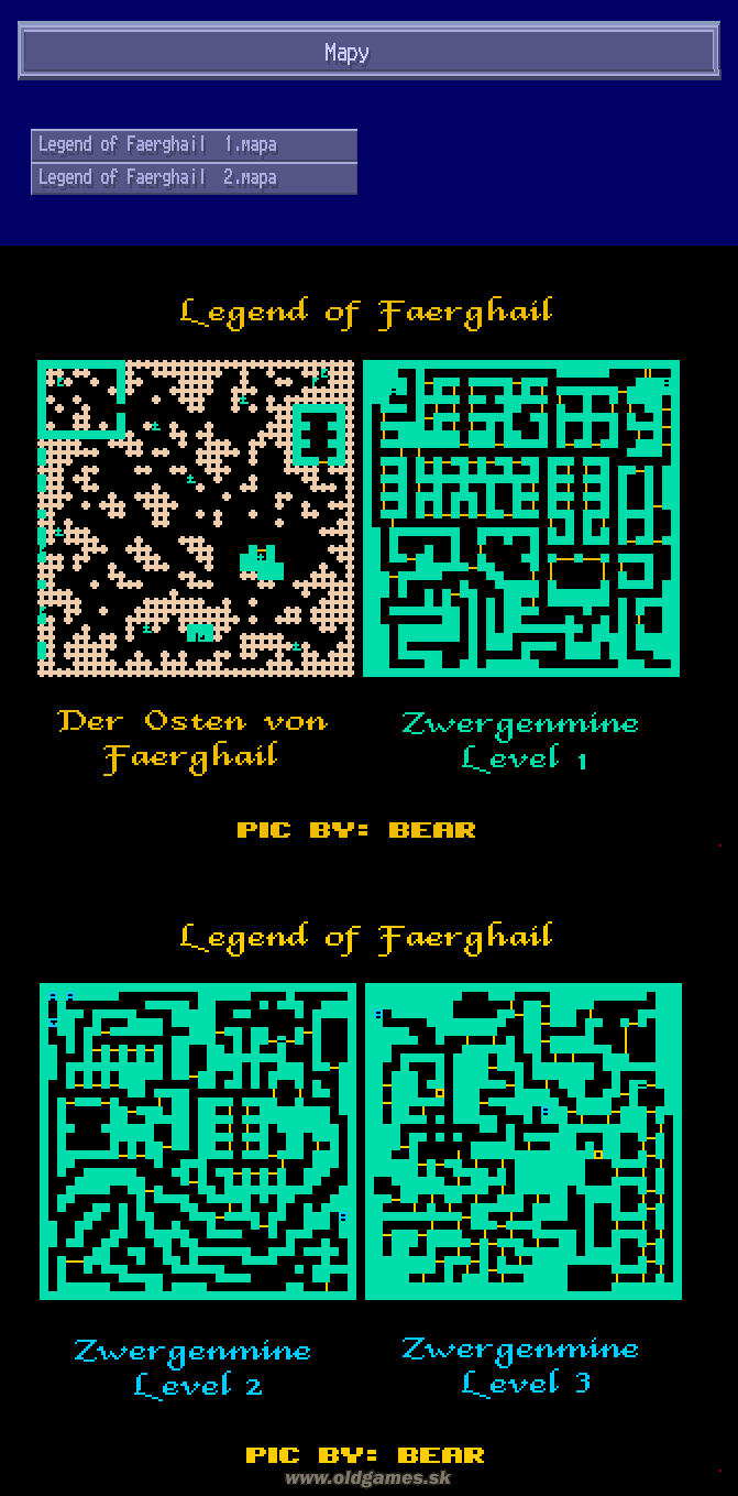 Legend of Faerghail - Mapy