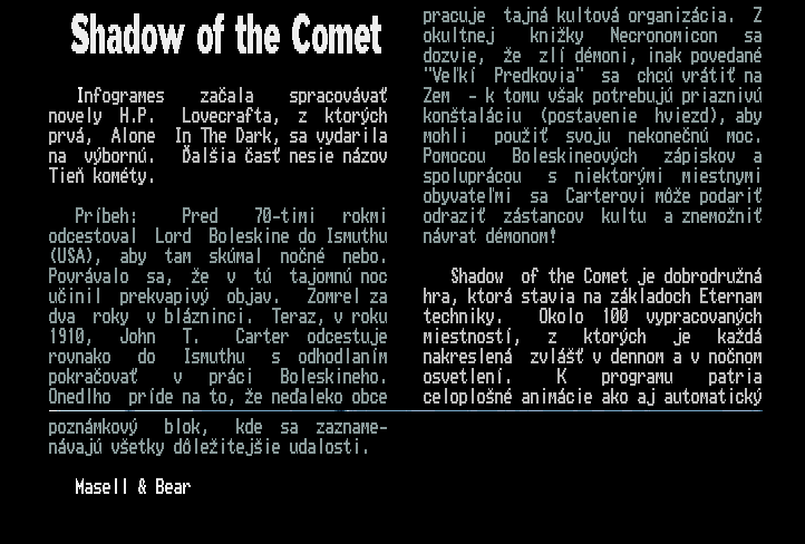 Shadow of the Comet