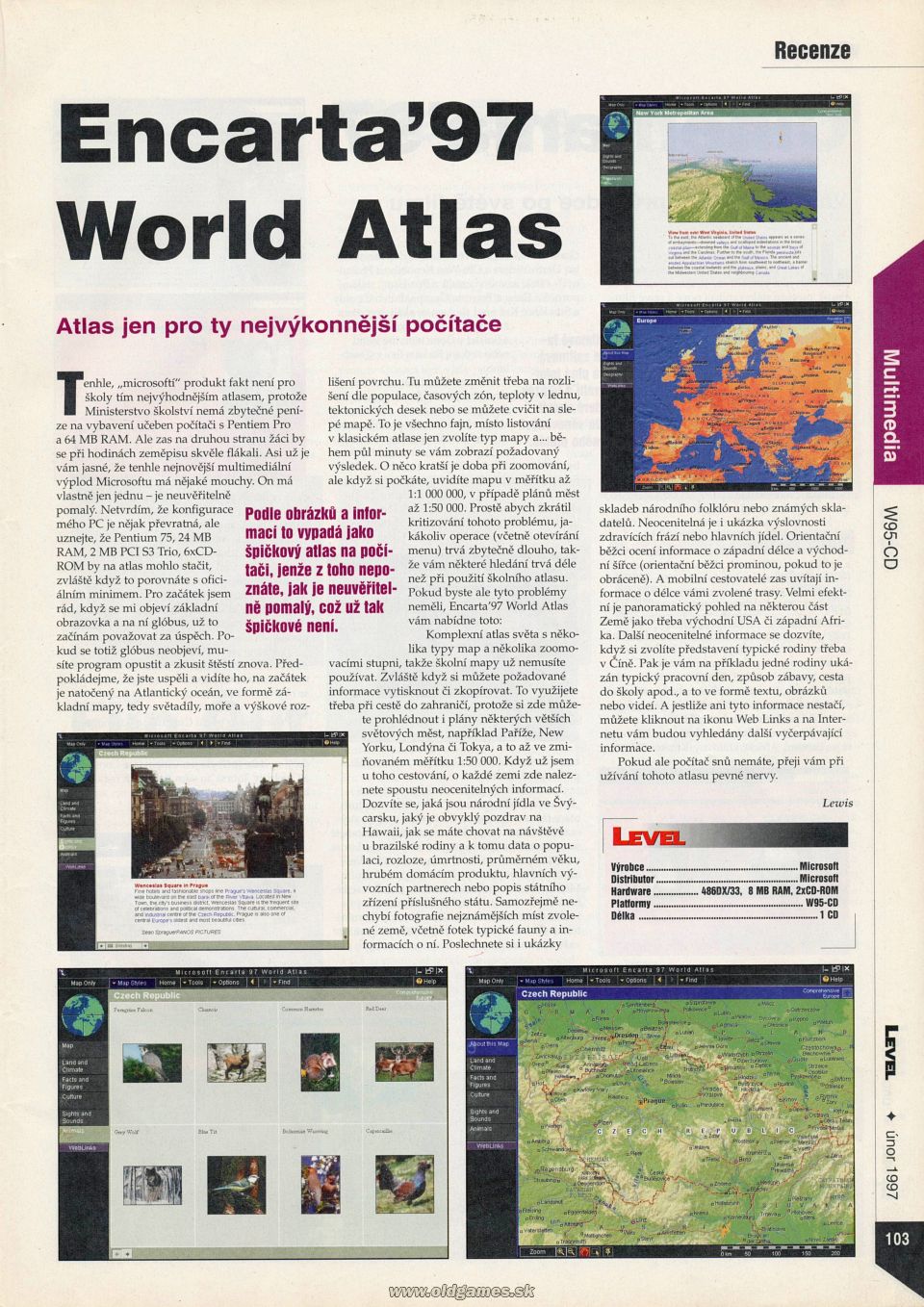 Multimedia: Encarta 97 World Atlas