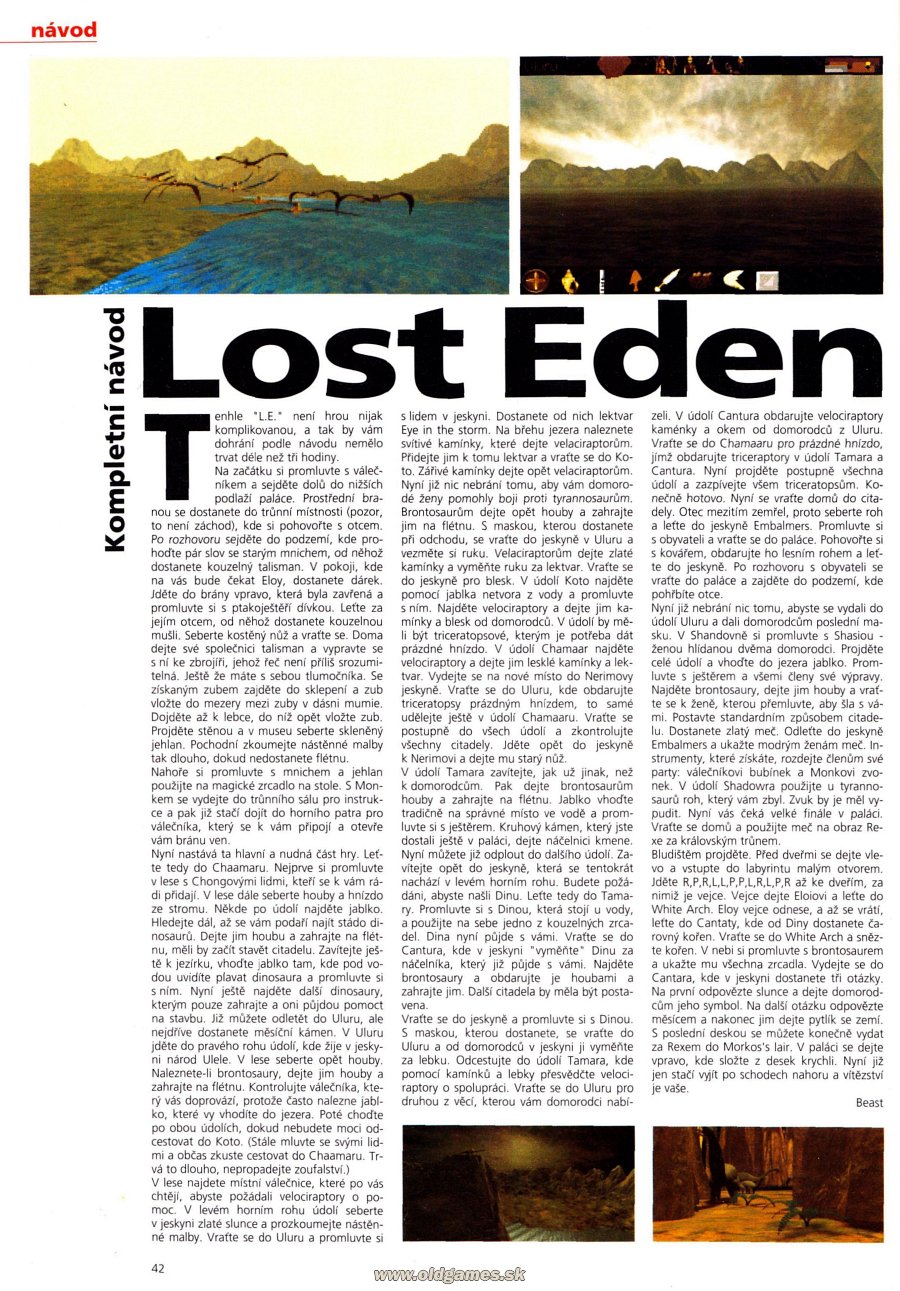 Lost Eden, Návod
