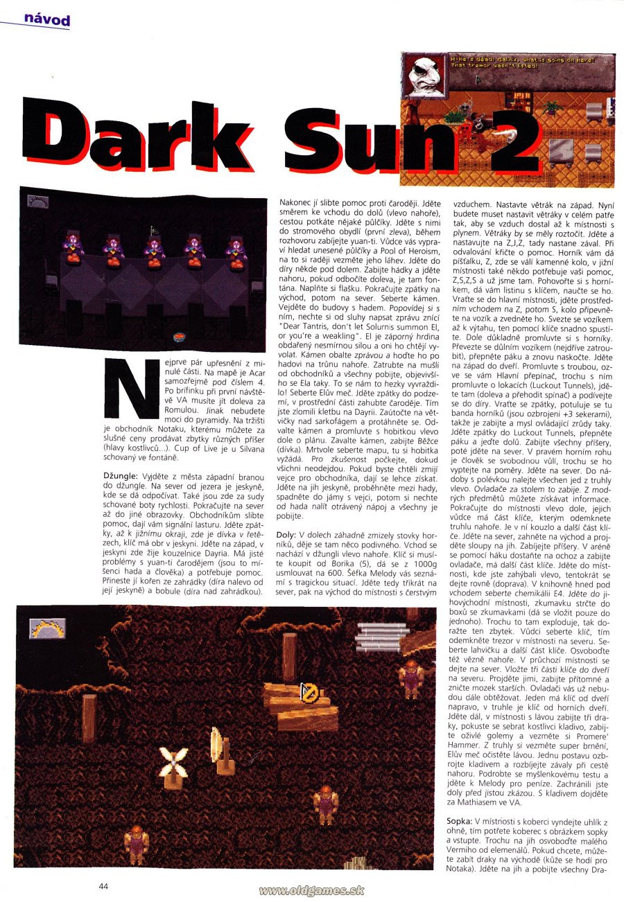 Dark Sun 2, Návod