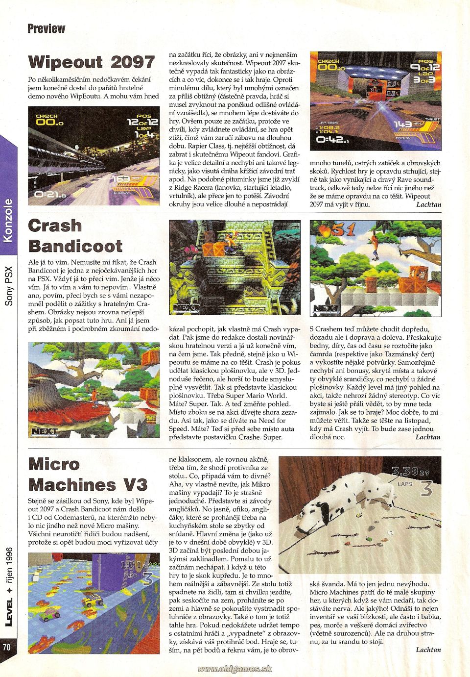 Preview: Wipeout 2097, Crash Bandicoot, Micro Machines V3