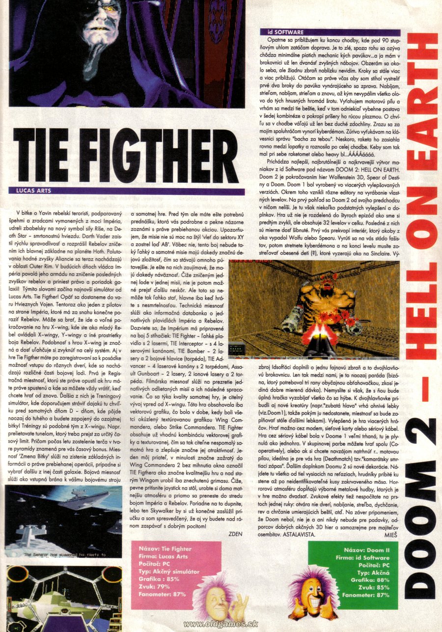 Tie Fighter, Doom 2: Hell on Earth