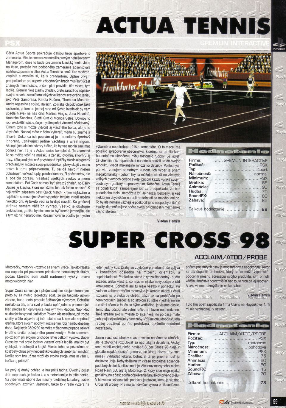 Actula Tennis, Super Cross 98
