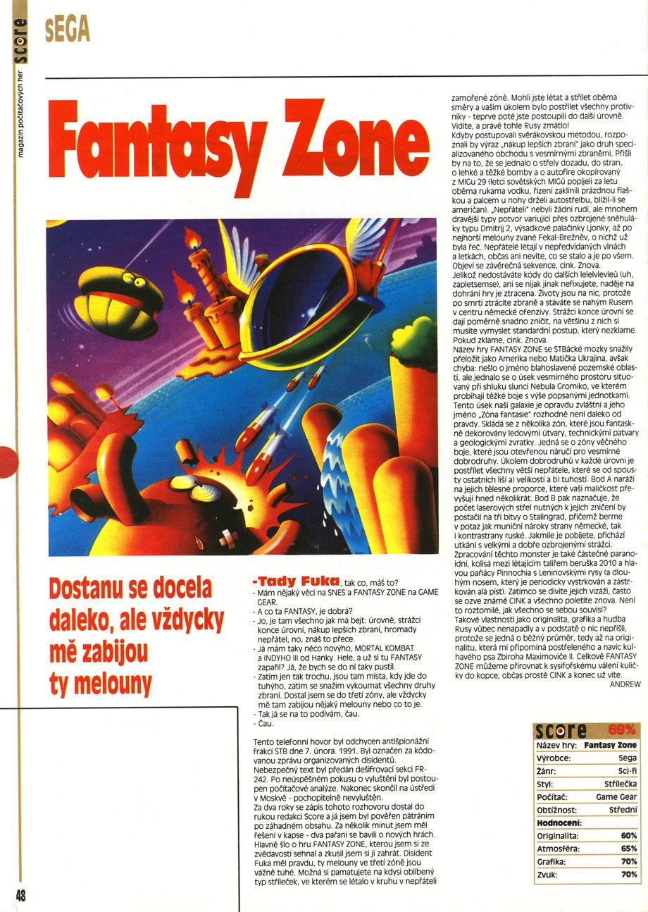 Fantasy Zone, Sega