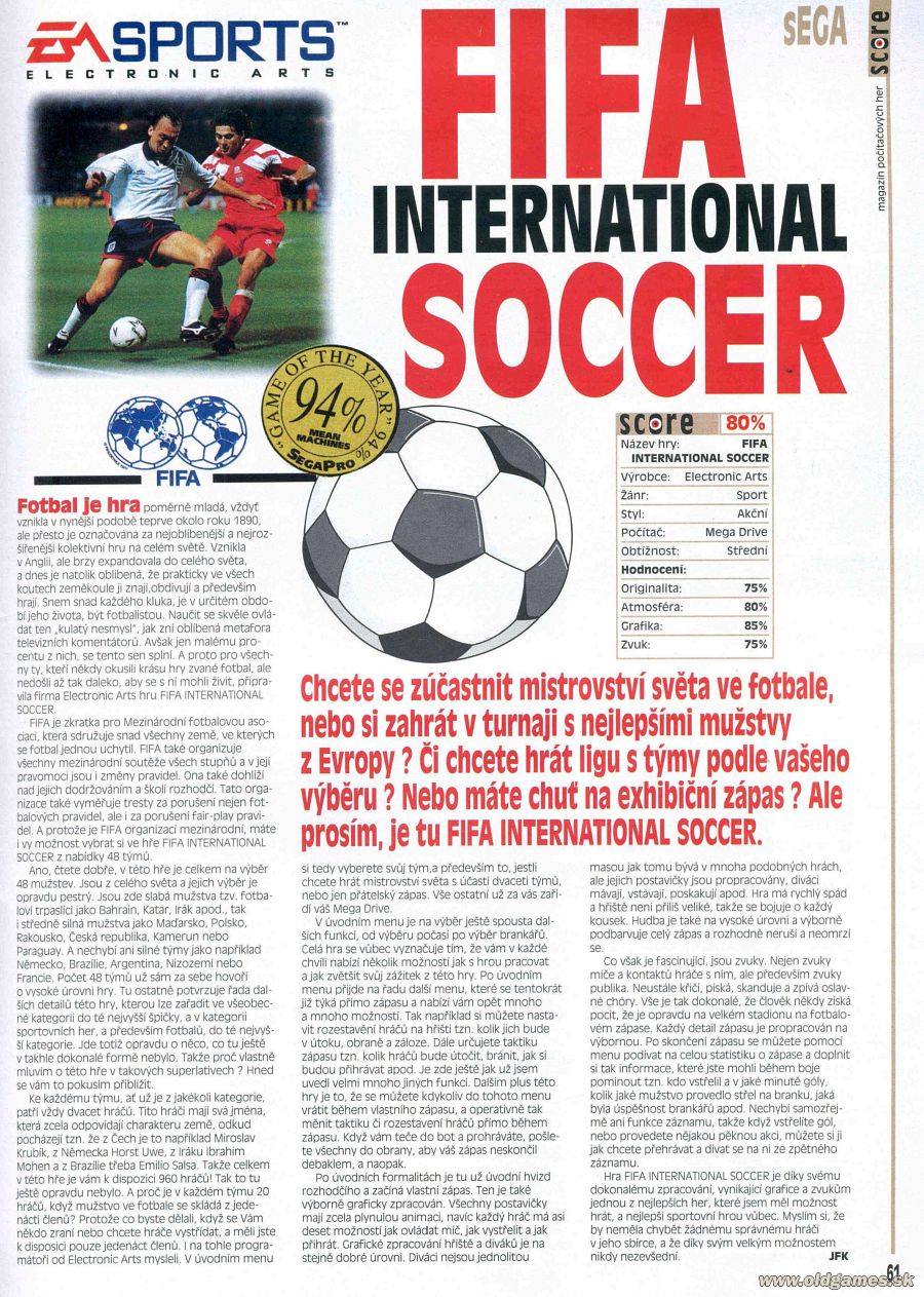 Fifa International Soccer (Sega)