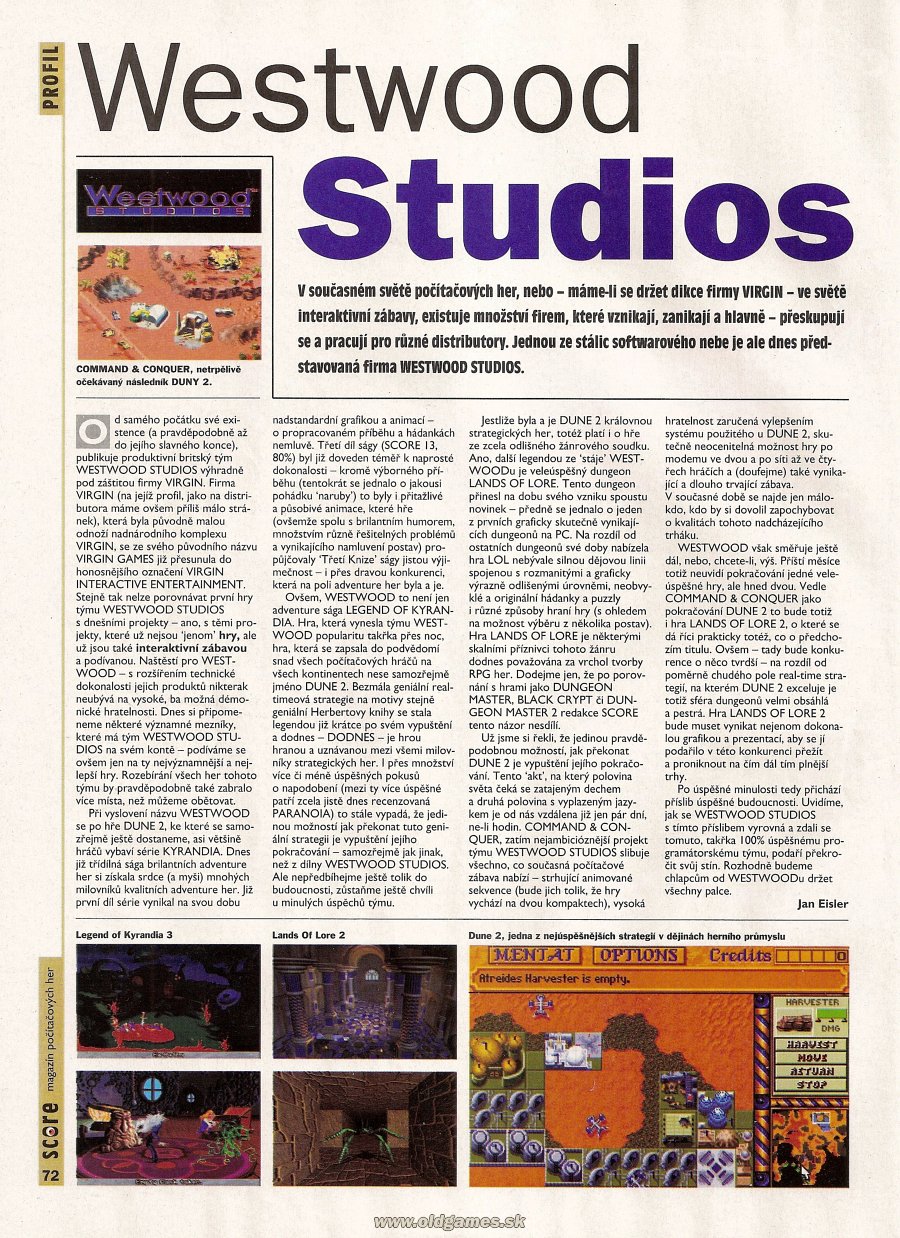 Profil: Westwood Studios